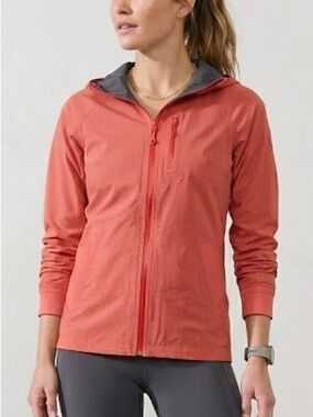 Women's Mountain Hardwear Bright Coral Zip Up Waterproof Jacket In X-Small